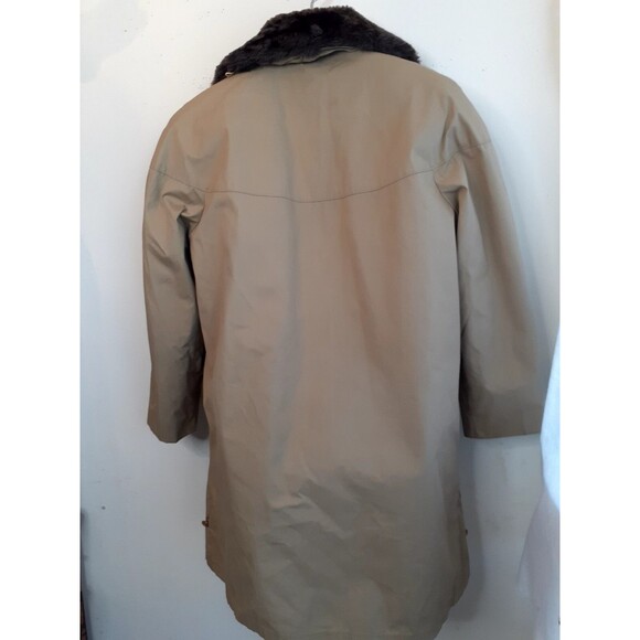 Vintage A Robert Lewis Idea HEAVY Coat Size 42 Mens Large Beige Faux Fur Lining - Picture 7 of 16